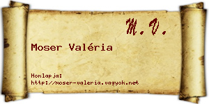 Moser Valéria névjegykártya